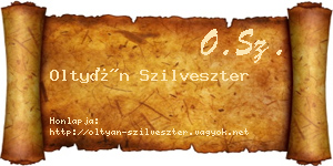 Oltyán Szilveszter névjegykártya